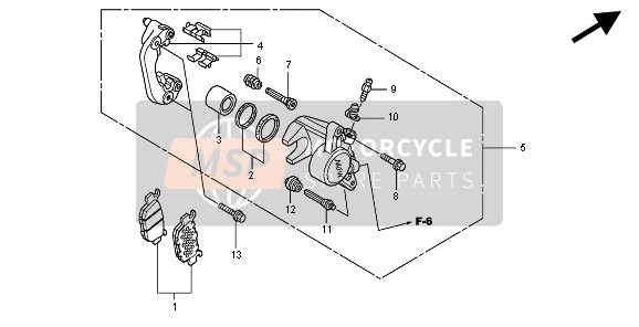 Honda SH300AR 2008 REAR BRAKE CALIPER for a 2008 Honda SH300AR